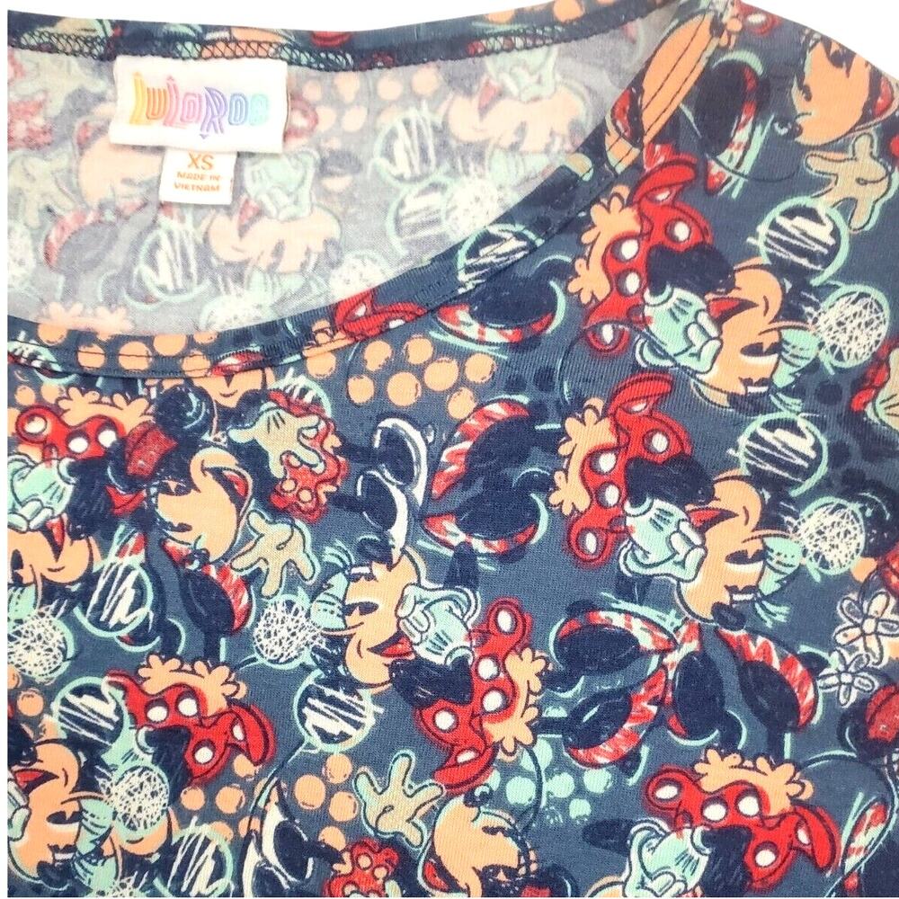 Disney Minnie Mouse LulaRoe Top XS Irma Shirt Loose High Low Tunic Womens Size